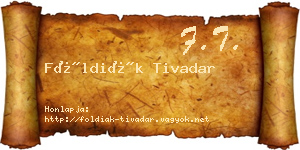 Földiák Tivadar névjegykártya